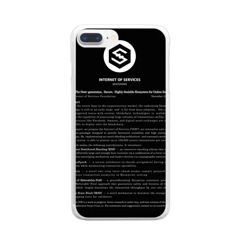 IOST whitepaper WH/BK クリアスマホケース