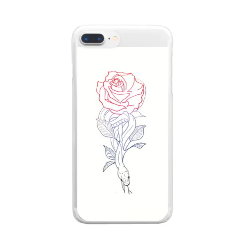 蛇と薔薇 Clear Smartphone Case