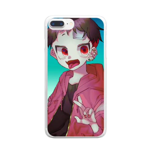 赤パーカーくん Clear Smartphone Case