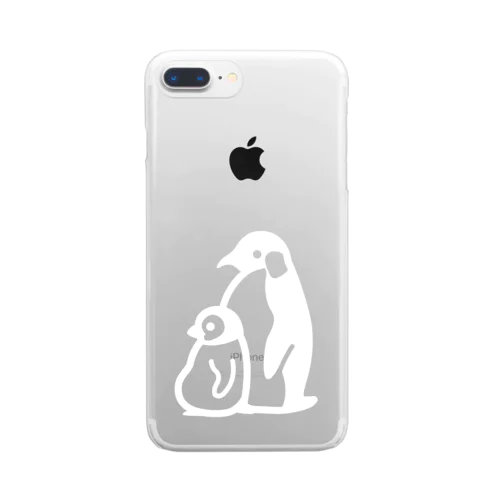 ぺんぎんのおやこ（白） Clear Smartphone Case