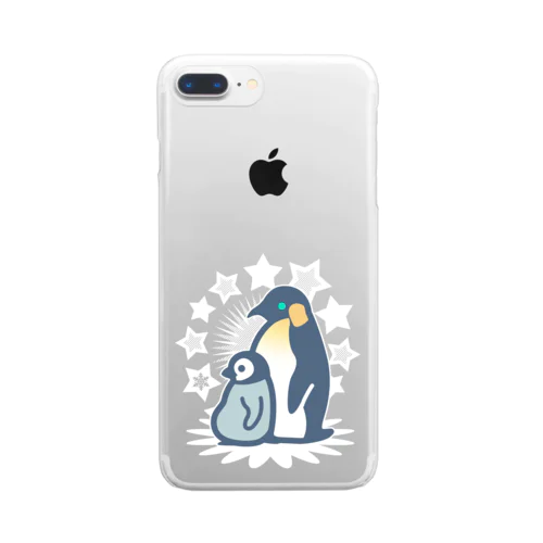 ぺんぎんのおやこ（カラー白柄あり） Clear Smartphone Case