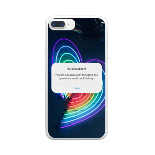 Don'tBeSilent&Rainbow Clear Smartphone Case