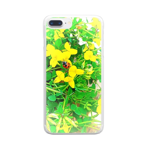 てんとう虫とミヤコグサ Clear Smartphone Case