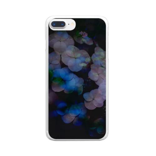 黒に浮かぶ紫陽花 Clear Smartphone Case