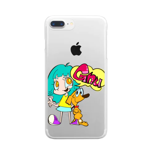 Gnuとフリビ犬 Clear Smartphone Case