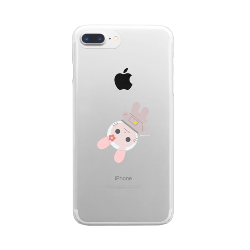 宇宙かわいいうさぎ Clear Smartphone Case