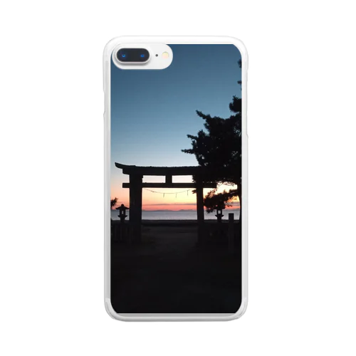 海岸沿い神社の幻想風景 Clear Smartphone Case