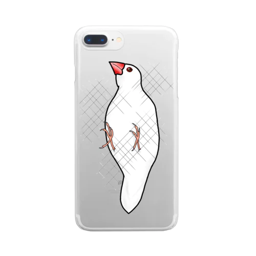 しがみつく文鳥 Clear Smartphone Case