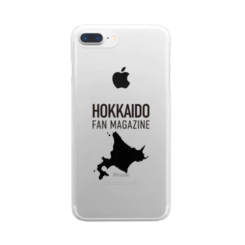 北海道ファンマガジン黒地図ロゴ Clear Smartphone Case