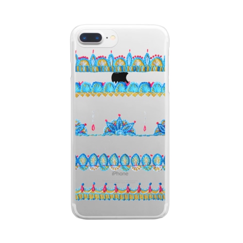 ナマステ刺繍 ✺ ホワイト Clear Smartphone Case