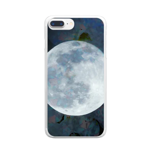 moon light, flower night Clear Smartphone Case