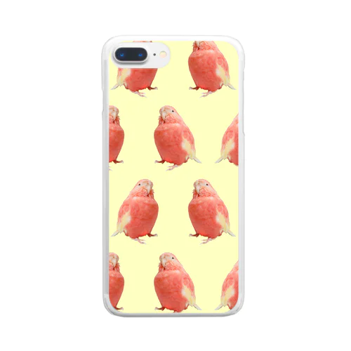 アキクサインコのチャム（チャムがいっぱいイエロー） Clear Smartphone Case