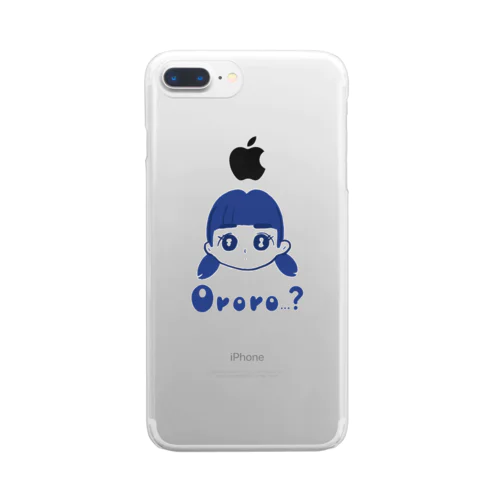 困った女の子のクリアスマホケース Clear Smartphone Case