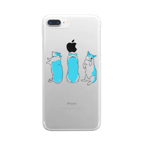 トリプルコーギー(夏) Clear Smartphone Case