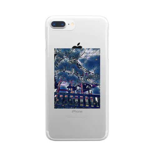 桜-暗- Cherry blossom Clear Smartphone Case