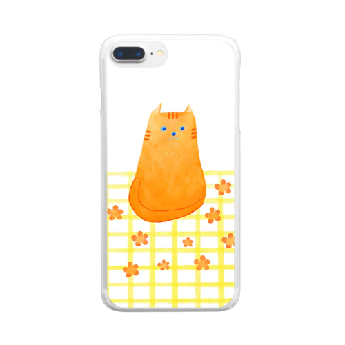 orange cat クリアスマホケース