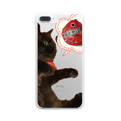 一年安鯛！コロナ祈願の黒猫 Clear Smartphone Case