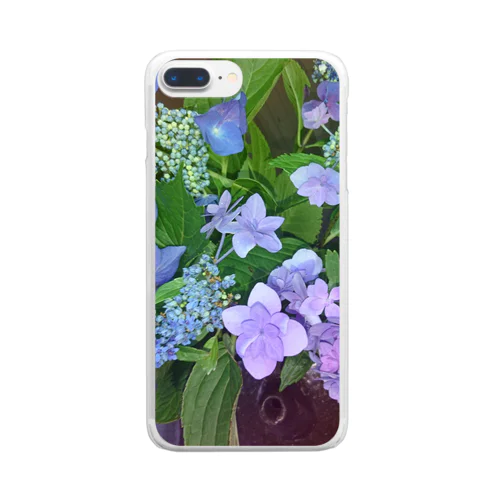 紫陽花（生花） Clear Smartphone Case