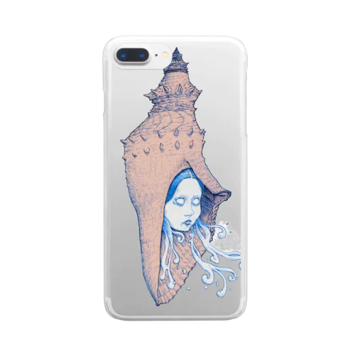 貝殻ガール Clear Smartphone Case