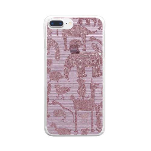 RED animals Clear Smartphone Case