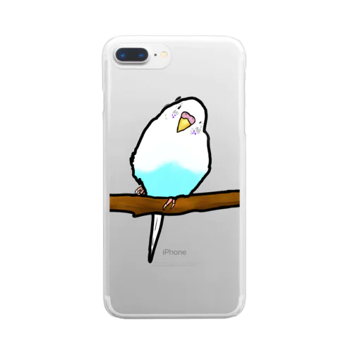 眠たいインコ① Clear Smartphone Case