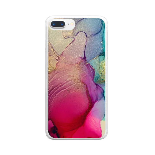 Alcohol ink Art Design Session. Clear Smartphone Case