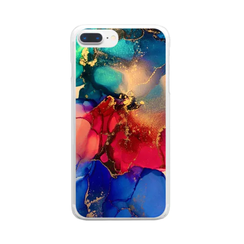 Alcohol ink Art Design Session. Clear Smartphone Case