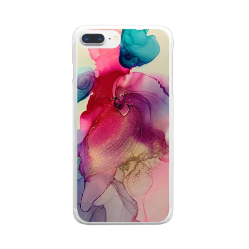 Alcohol ink Art Design Session. Clear Smartphone Case