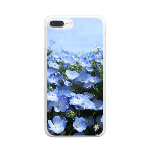 tiare flower Nemophila クリアスマホケース