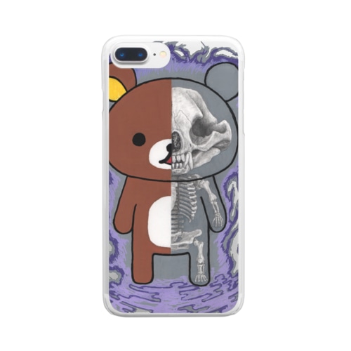 スカルっくま　無印B Clear Smartphone Case