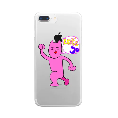 ピンクのネコちゃんアウミーのスマホケース Clear Smartphone Case