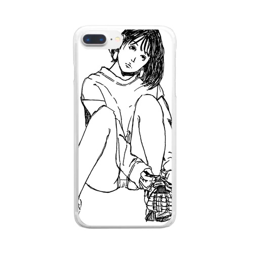 お出かけ Clear Smartphone Case