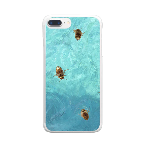 海を泳ぐチャイロチビゲンゴロウ Clear Smartphone Case