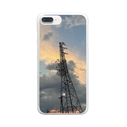 (セール中)Sunset over the tower Clear Smartphone Case