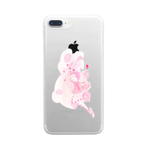 うさぎのぬいぐるみと女の子 Clear Smartphone Case