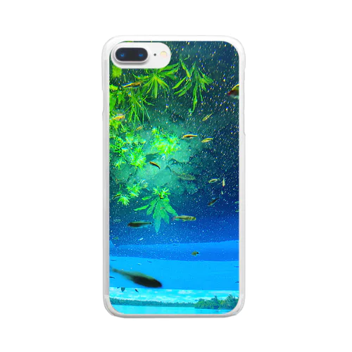 魚と同じ目線になる Clear Smartphone Case