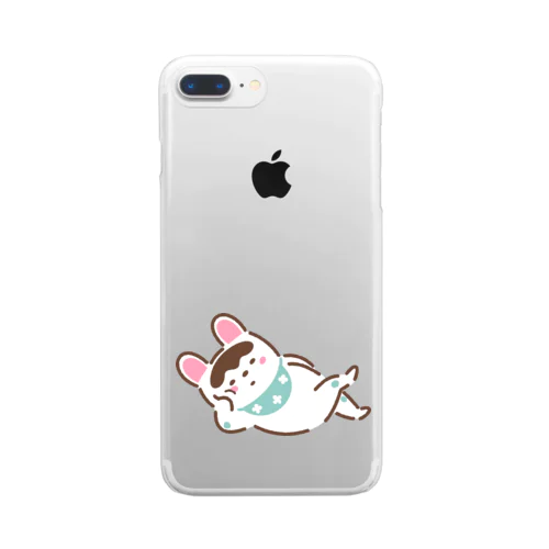 ごろ寝いぬはりこ Clear Smartphone Case