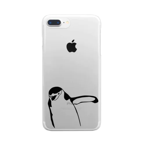 片翼を広げたヒゲペンギン Clear Smartphone Case