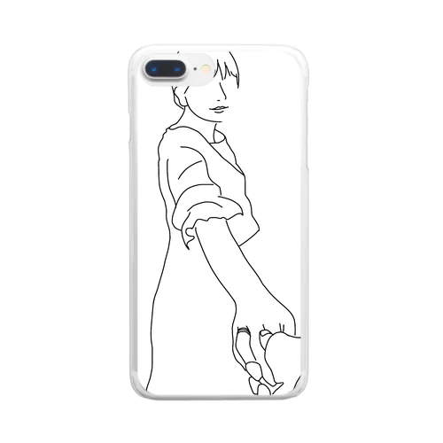 カップル　彼氏目線　背中無し Clear Smartphone Case