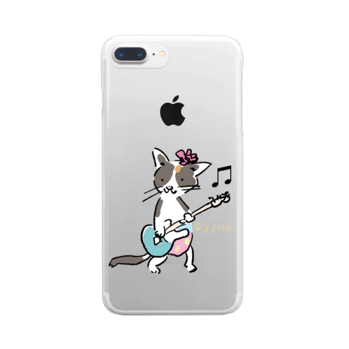 ミケ猫　フーニャ　ギタリスト Clear Smartphone Case