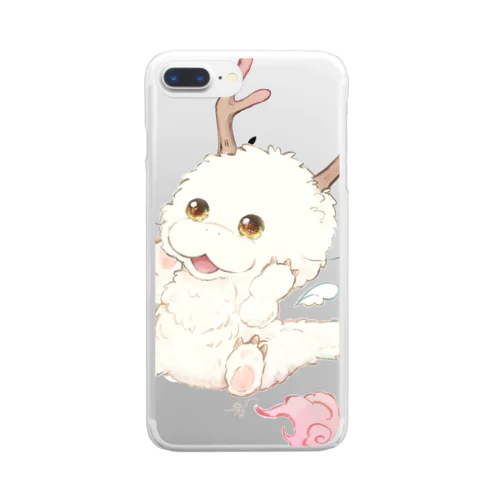 もっとふわふわ！幸運を運ぶ♡白龍ちゃん Clear Smartphone Case