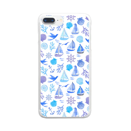 夏の海（ブルーバージョン） Clear Smartphone Case