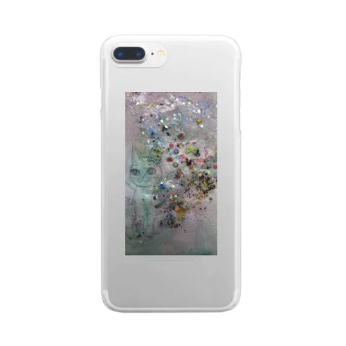 淡い白猫の空想 Clear Smartphone Case