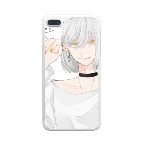 白髪くん。クリアスマホケース Clear Smartphone Case