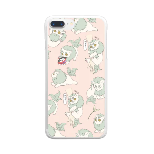 ちびからくん総柄 Clear Smartphone Case