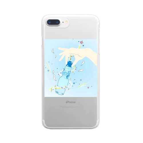 ラムネ瓶 Clear Smartphone Case