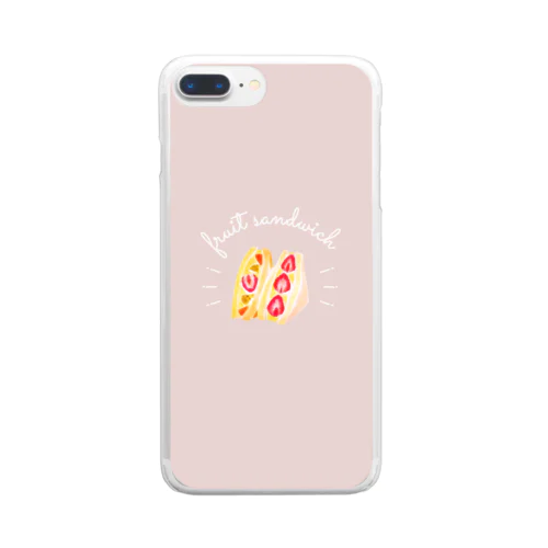 フルーツサンド(beige) Clear Smartphone Case