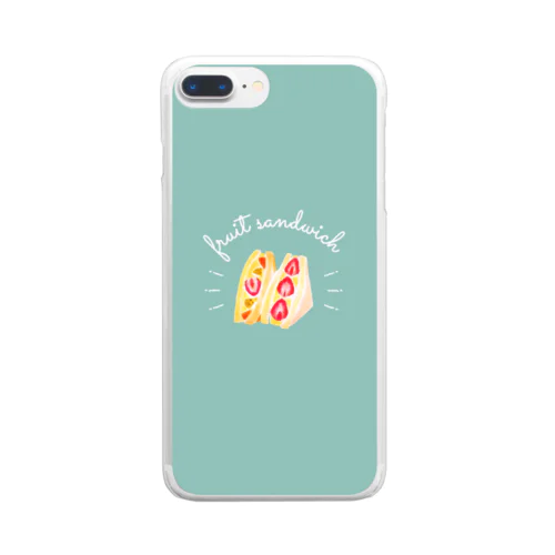 フルーツサンド(blue) Clear Smartphone Case