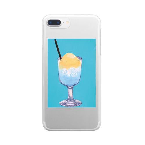 碧いクリームソーダ Clear Smartphone Case