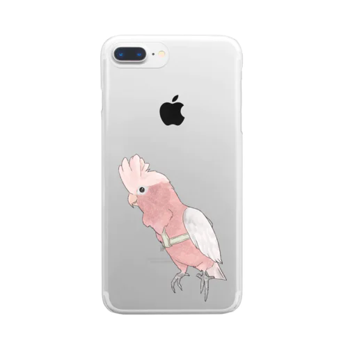 ご機嫌モモイロインコちゃん【まめるりはことり】 Clear Smartphone Case